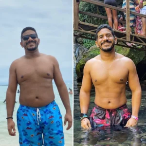 Antes e depois de participante do Desafio Reset