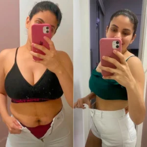 Antes e depois de participante do Desafio Reset